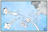 Cartoon: CDU Thüringen (small) by Kostas Koufogiorgos tagged karikatur,koufogiorgos,illustration,cartoon,cdu,thueringen,mohring,akk,wind,blume,wegfliegen,politik