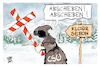 Cartoon: CSU-Migrationspolitik (small) by Kostas Koufogiorgos tagged karikatur,koufogiorgos,csu,migrationspolitik,seeon,abschieben,schranke