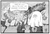 Cartoon: Der gute Geist von Meseberg (small) by Kostas Koufogiorgos tagged karikatur,koufogiorgos,illustration,cartoon,meseberg,geist,putin,merkel,bilateral,treffen,deutschland,russland