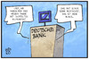 Cartoon: Deutsche Bank (small) by Kostas Koufogiorgos tagged karikatur,koufogiorgos,illustration,cartoon,deutsche,bank,bonus,panne,geld,buchung,doppelbuchung,fehler,technik,wirtschaft