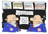 Cartoon: Die Bahn (small) by Kostas Koufogiorgos tagged bahn,eugh,urteil,fahrgastrechte,stuttgart,21,mainz,verkehr,infrastruktur,karikatur,koufogiorgos