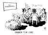 Cartoon: Dinner for one (small) by Kostas Koufogiorgos tagged dinner,for,one,merkel,isolation,eu,sondergipfel,europa,schulden,euro,krise,wirtschaft,politik,karikatur,kostas,koufogiorgos