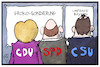 Cartoon: Dobrindt sondiert (small) by Kostas Koufogiorgos tagged karikatur,koufogiorgos,illustration,cartoon,csu,spd,cdu,sondierung,umfrage,politik,dobrindt,merkel,schulz