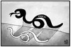 Cartoon: Ebola (small) by Kostas Koufogiorgos tagged karikatur,koufogiorgos,illustration,cartoon,ebola,virus,krankheit,panik,epidemie,schatten