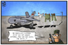 Cartoon: Euro Hawk (small) by Kostas Koufogiorgos tagged karikatur,koufogiorgos,illustration,cartoon,leyen,verteidigungsministerin,bundeswehr,rüstung,militär,euro,hawk,drohne,politik