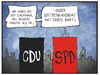 Cartoon: Europawahl (small) by Kostas Koufogiorgos tagged karikatur,koufogiorgos,illustration,cartoon,europa,europawahl,cdu,csu,spd,spitzenkandidat,schulz,politik,bart
