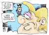 Cartoon: FDP (small) by Kostas Koufogiorgos tagged merkel,rösler,fdp,cdu,umfrage,augenhöhe,politik,partei,karikatur,kostas,koufogiorgos