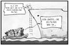 Cartoon: Flüchtlingspolitik (small) by Kostas Koufogiorgos tagged karikatur,koufogiorgos,illustration,cartoon,flüchtlinge,flüchtlingspolitik,deutschland,deutsche,marine,fregatte,mittelmeer,schiff,rettung,ordnung