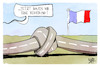 Cartoon: Frankreich (small) by Kostas Koufogiorgos tagged karikatur,koufogiorgos,frankreich,knoten,regierung,weg,strasse