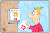 Cartoon: Freitag der 13. (small) by Kostas Koufogiorgos tagged karikatur,koufogiorgos,cartoon,illustration,freitag,13,unglück,trump,pech,kalender,aberglaube,usa,präsident