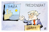 Cartoon: Friedensrat (small) by Kostas Koufogiorgos tagged karikatur,koufogiorgos,trump,friedensrat,gaza,gaga