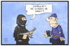 Cartoon: Frontex (small) by Kostas Koufogiorgos tagged karikatur,koufogiorgos,cartoon,illustration,frontex,pass,is,terrorist,terrorismus,ausweis,grenze,kontrolle
