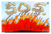 Cartoon: Funkenflug SOS (small) by Kostas Koufogiorgos tagged karikatur,koufogiorgos,waldbrand,feuer,sos,rauch,klimawandel