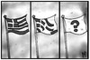 Cartoon: Griechenland (small) by Kostas Koufogiorgos tagged karikatur,koufogiorgos,illustration,cartoon,fahne,flagge,griechenland,transformation,veränderung,zerfall,fragezeichen,politik,europa