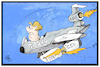 Cartoon: Groko-Sturzflug (small) by Kostas Koufogiorgos tagged karikatur,koufogiorgos,illustration,cartoon,merkel,groko,regierung,pilot,partei,politik,spd,csu,cdu,union,koalition,sturzflug,absturz,flugzeug