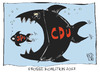 Cartoon: Große Koalition 2013 (small) by Kostas Koufogiorgos tagged cdu,spd,fisch,sondierung,koalition,regierung,karikatur,koufogiorgos