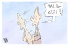 Cartoon: Halbzeit für Scholz (small) by Kostas Koufogiorgos tagged karikatur,koufogiorgos,halbzeit,regierung,ampel,scholz