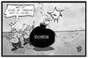 Cartoon: Idomeni (small) by Kostas Koufogiorgos tagged karikatur,koufogiorgos,illustration,cartoon,idomeni,griechenland,mazedonien,fyrom,polizei,flüchtlingskrise,bombe,traenengas,loeschen,grenze,zaun