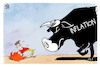 Cartoon: Inflation (small) by Kostas Koufogiorgos tagged karikatur,koufogiorgos,inflation,stier,torrero,stierkampf,geld,teuerung