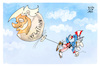 Cartoon: Inflation in den USA (small) by Kostas Koufogiorgos tagged karikatur,koufogiorgos,usa,trump,uncle,sam,ballon,luft