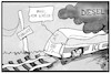 Cartoon: Infrastruktur (small) by Kostas Koufogiorgos tagged karikatur,koufogiorgos,illustration,cartoon,infrastruktur,scheuer,bahn,ice,zug,schiene,verkehr,bau,internet,funkloch,digitalisierung,dieselgate,verkehrsminister