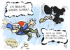 Cartoon: Italien (small) by Kostas Koufogiorgos tagged rettungsschirm,italien,fallschirm,geier,pleitegeier,spanien,portugal,griechenland,euro,schulden,krise,karikatur,kostas,koufogiorgos