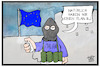 Cartoon: Italiens Plan B (small) by Kostas Koufogiorgos tagged karikatur,koufogiorgos,illustration,cartoon,italien,plan,terrorist,schulden,haushalt,eu,europa