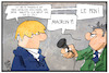 Cartoon: Johnson in Frankreich (small) by Kostas Koufogiorgos tagged karikatur,koufogiorgos,illustration,cartoon,boris,johnson,uk,frankreich,le,pen,populist,brexit,interview,journalist