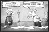 Cartoon: Kirchentag (small) by Kostas Koufogiorgos tagged karikatur,koufogiorgos,illustration,cartoon,kirchentag,stuttgart,wunder,weg,wasser,religion,christentum