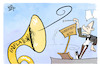 Cartoon: Konzertierte Aktion (small) by Kostas Koufogiorgos tagged karikatur,koufogiorgos,konzertierte,aktion,inflation,scholz,dirigent