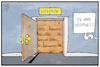 Cartoon: Lockdown oder Öffnung (small) by Kostas Koufogiorgos tagged karikatur,koufogiorgos,illustration,cartoon,lockdown,öffnung,tür,pandemie,corona