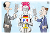 Cartoon: Macron und Merz (small) by Kostas Koufogiorgos tagged karikatur,koufogiorgos,macron,merz,rüstung,ritter,frankeich,deutschland