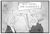 Cartoon: Merkel und Kemmerich (small) by Kostas Koufogiorgos tagged karikatur,koufogiorgos,illustration,cartoon,merkel,kemmerich,schlag,cdu,fdp,thueringen