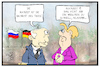 Cartoon: Merkel und Putin (small) by Kostas Koufogiorgos tagged karikatur,koufogiorgos,illustration,cartoon,merkel,putin,hochzeit,nachrichten,medien,staatsbesuch,russland,deutschland