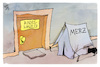 Cartoon: Merz (small) by Kostas Koufogiorgos tagged karikatur,koufogiorgos,merz,zelt,camp,kanzleramt,cdu,neuwahlen