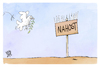 Cartoon: Nahost (small) by Kostas Koufogiorgos tagged karikatur,koufogiorgos,nahost,friedenstaube,taubenabwehr,krieg