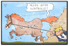 Cartoon: No-Deal-Brexit (small) by Kostas Koufogiorgos tagged karikatur,koufogiorgos,illustration,cartoon,brexit,deal,pferd,johnson,uk,grossbritannien