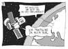 Cartoon: No Spy-Abkommen (small) by Kostas Koufogiorgos tagged no,spy,usa,satellit,deutschland,spionage,nsa,prism,abhörskandal,erde,planet,weltraum,tratsch,weltall,karikatur,illustration,koufogiorgos,politik,cartoon
