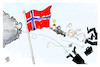 Cartoon: Norwegen (small) by Kostas Koufogiorgos tagged karikatur,koufogiorgos,norwegen,epstein,königshaus,fahne,flagge,mette,marit,haakan,skandal
