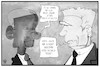 Cartoon: Obama und Gauck (small) by Kostas Koufogiorgos tagged karikatur,koufogiorgos,illustration,cartoon,obama,gauck,präsident,usa,deutschland,trump,rede,abschied,demokratie,politik