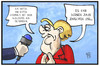 Cartoon: Österreich-Deutschland (small) by Kostas Koufogiorgos tagged karikatur,koufogiorgos,illustration,cartoon,merkel,faymann,kanzler,kanzlerin,zaun,bilateral,gespräch
