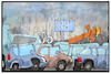 Cartoon: Osterstau (small) by Kostas Koufogiorgos tagged karikatur,koufogiorgos,illustration,cartoon,stau,auto,verkehr,reise,kreuz,freizeit,urlaub,ostern,wochenende,ferien