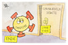 Cartoon: Pandemie-Ende (small) by Kostas Koufogiorgos tagged karikatur,koufogiorgos,pandemie,corona,virus,ende,regeln,maßnahmen,debatte