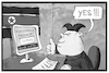 Cartoon: Passwort Covfefe (small) by Kostas Koufogiorgos tagged karikatur,koufogiorgos,illustration,cartoon,covfefe,kim,jong,un,nordkorea,nuklear,waffen,code,usa,twitter,passwort,computer,hacker