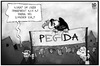 Cartoon: PEGIDA (small) by Kostas Koufogiorgos tagged karikatur,koufogiorgos,illustration,cartoon,pegida,demo,transparent,geier,rechtsextremismus,last,populismus,politik