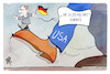 Cartoon: Pistorius in den USA (small) by Kostas Koufogiorgos tagged karikatur,koufogiorgos,usa,deutschland,pistorius,gleichschritt,militär