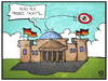 Cartoon: PKW-Maut (small) by Kostas Koufogiorgos tagged karikatur koufogiorgos illustration cartoon bundestag reichstag frisbee maut verkehr gebühr politik