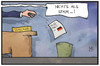 Cartoon: PKW-Maut (small) by Kostas Koufogiorgos tagged karikatur,koufogiorgos,illustration,cartoon,eu,europa,maut,juncker,spam,müll,gesetz,abgabe,politik