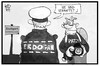 Cartoon: Pressefreiheit (small) by Kostas Koufogiorgos tagged karikatur,koufogiorgos,illustration,cartoon,afd,parteitag,stuttgart,erdogan,polizei,polizist,pressefreiheit,reporter,journalist