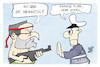 Cartoon: Rambo Spahn (small) by Kostas Koufogiorgos tagged karikatur,koufogiorgos,spahn,migration,gewalt,rambo,polizei